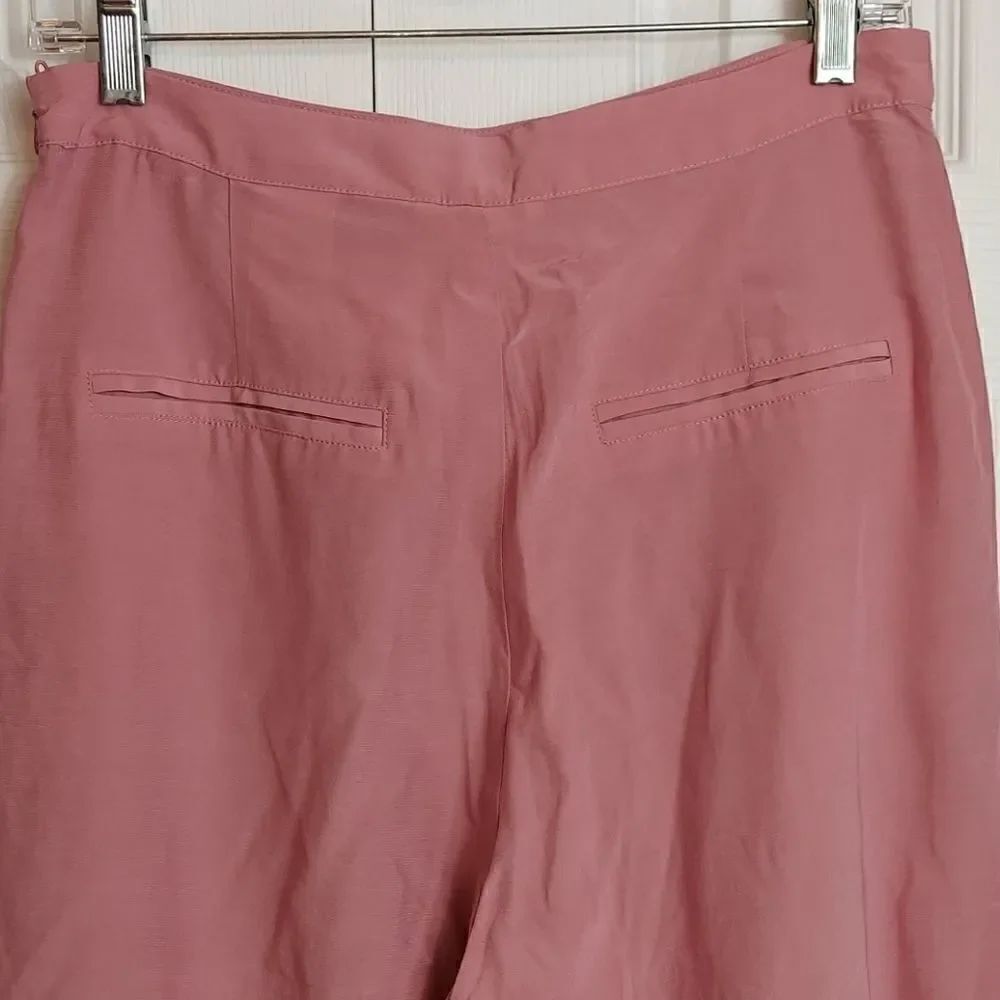 H&M Dusty Pink Tie Wide Leg Cropped Pants 10 NWT - Picture 5 of 12